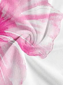 SHEIN MOD Top corto casual con estampado floral sin tirantes, adecuado para el verano, la playa, festivales de música, vacaciones de primavera, vacaciones, estilo chica de Miami