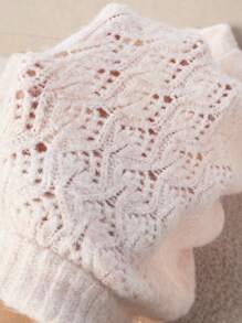 Franclia Femmes Décontracté Ample Simple Polyvalent Demi-Transparent Mélangé Floral Cloche Manches Équipage Cou Ouvert Nœud Papillon Tricot Chandail, Automne Hiver - Multicolore - Voir 7