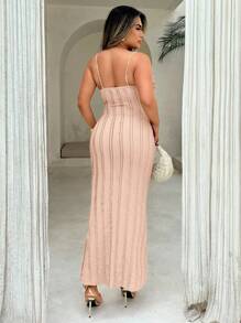 Xyvia Vestido elegante de mujer con corte tridimensional de flores - Rosa vieja - Ver 2