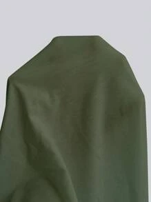 Manfinity Homme Men's Solid Color Round Neck Short Sleeve Casual T-Shirt - Army Green - View 6