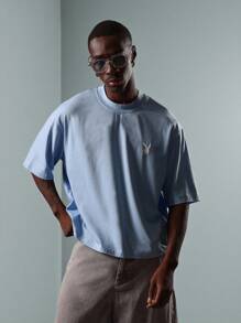 PLAYBOY X SUMWON Koszulka z nadrukiem z logo, klasycznym emblematem królika, luźna, bawełniana, w stylu ulicznym, w stylu retro, w latach 90.