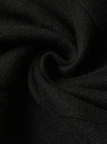 SHEIN Clasi 大码纯色长袖收腰休闲外套秋冬女装 - 黑色 - 查看 7