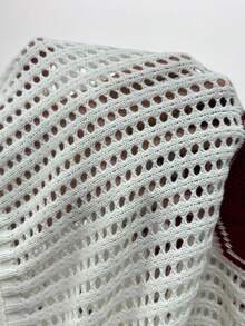 Coolane 女式宽松镂空数字图案落肩长袖针织毛衣，白色 - 白色 - 查看 7