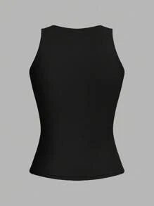 SHEIN EZwear 4件組女款性感極簡基本款短版緊身背心，適合夏季健身，黑色、粉色、水藍色、白色 - 彩色 - 查看 12