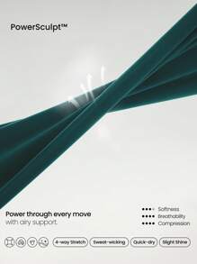 GLOWMODE Áo ba lỗ lưới hở lưng Powersculpt™ tập luyện cường độ cao chạy bộ tập luyện phòng tập có thể tháo rời cúp ngực - Màu xanh lá cây đậm - Xem 5