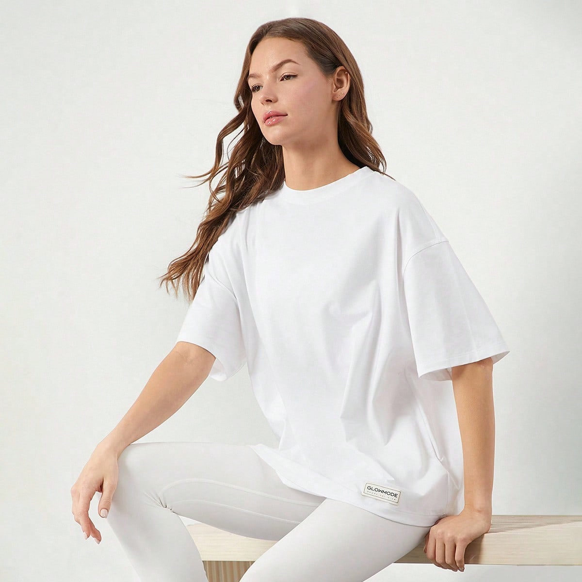 Camiseta oversize de manga corta y cuello redondo de algodón pima unisex para uso diario y casual