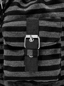 ROMWE Grunge Punk 朋克学院风猫爪、骨头、星条色块多口袋背包，大容量，适合通勤和上学使用返校必备品