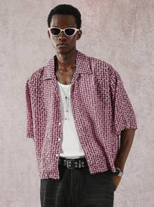 PAVTROS Manfinity Streetrush Men's Summer Casual Plaid Short Sleeve Shirt (Random Pattern) - Multicolor - View 5
