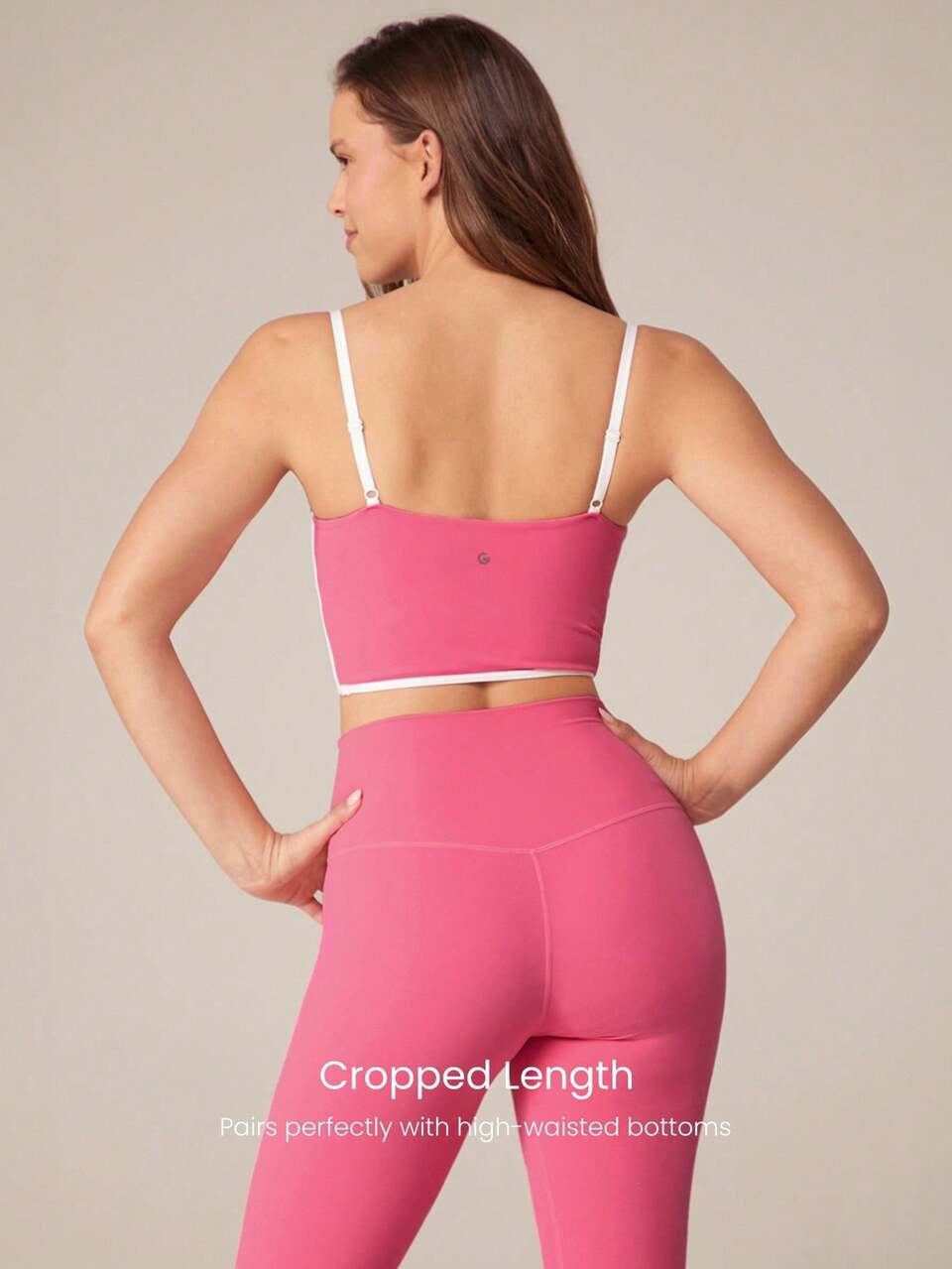 FeatherFit™ Two-Tone Scoop Neck Longline Sports Bra Low Impact Yoga Pilates Daily