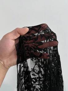 Coolane Women's Fashion Lace Asymmetrical Hem Skirt Boho - Black - View 6