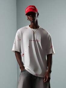 PLAYBOY X SUMWON T-shirt a maniche corte con logo a coniglio, stile giovanile, streetwear, adatta per festival, estate, primavera, casual, per tutte le stagioni, stile urbano - Bianco - Visualizzare 7