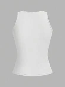 SHEIN EZwear 4件組女款性感極簡基本款短版緊身背心，適合夏季健身，黑色、粉色、水藍色、白色 - 彩色 - 查看 10
