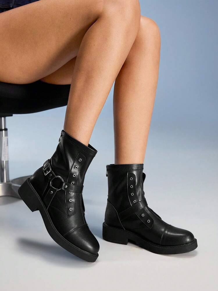 CUCCOO GRLICON Women's Ankle Boots And Ankle Boots, Y2K, Punk, Biker, Cool Girl Style, Suitable For Halloween, Christmas, Party