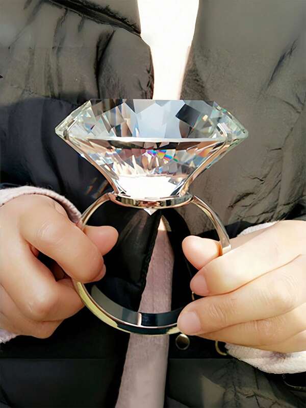 1 Piece Confession Artifact - Crystal Proposal Gift, Valentine's Day Gift For Girlfriend And Wife, Recommended Valentine's Day Gifts, DIY Creativity, Couple Ring, Valentine's Day Surprise Big Diamond Ring. Gift Gift