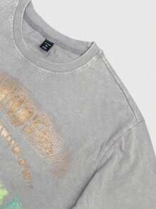 ROMWE MEN Street Life 男士休闲夏季印花宽松圆领短袖T恤