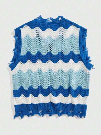 Prep Men's V-Neck Embroidered Gradient Knit Vest
