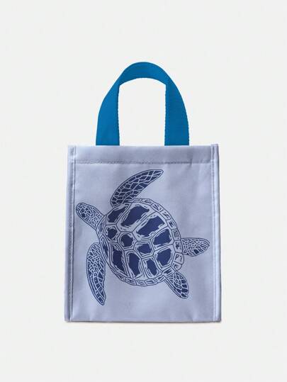 Fairycore Ocean Theme Sea Turtle Pattern Insulated Lunch Bag, Functional Bag, Lunch Box, Cooler Bag For Back To School, Spring/Summer