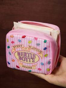 HARRY POTTER X SHEIN 1 Túi đựng đồ bằng polyester có họa tiết, có thể dùng làm hộp đựng băng vệ sinh, hộp đựng đồ điện tử, túi đựng đồ nhỏ, họa tiết Tử thần Halloween, kẹo sôcôla nhiều vị, Hedwig, ếch sôcôla, bánh sinh nhật, đồ dùng học tập - Hồng - Xem 4