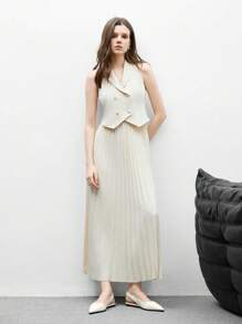 CUCCOO BIZCHIC Giày ba lê đế bằng mũi nhọn đơn giản màu trơn dành cho nữ, màu trắng sữa - Màu be - Xem 10