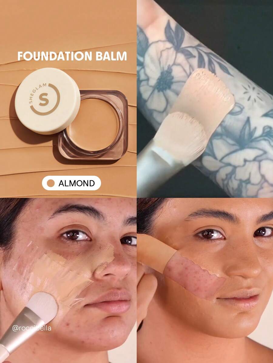 SHEGLAM 全遮瑕粉底霜 杏仁味 持久無瑕保濕粉底霜 控油 色彩校正 遮瑕膏 無毛孔 遮瑕 不油膩 不結塊 更柔滑的粉底霜 粉底霜 品牌 美容 化妝 化妝品 適合女性與女孩 完美搭配夏季春季 Y2K 時尚 流行 生日 母親節禮物 假期 派對準備就緒 最佳顏色 - Almond - 查看 1