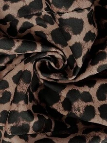 EMERY ROSE Áo khoác biker size lớn họa tiết da báo ôm vừa vặn - màu nâu - Xem 7