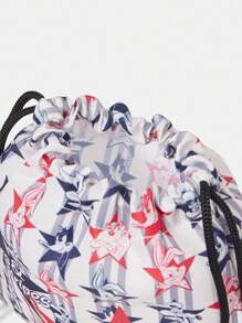 LOONEY TUNES X SHEIN Fashionable Cute Cartoon Dog Print Drawstring Lightweight Travel Organizer Bag - Multicolor - View 6