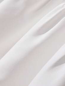 Girls White Shirt-Style Dress | Contrast Blue Knit Fabric | Bowknot Decor | Spring/Autumn Back To School, Fashion & Romance - White - View 7