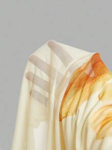 SHEIN MOD Women Yellow Floral Print Knit Skirt - Yellow - View 5