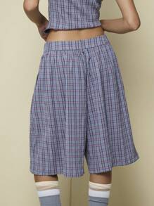 COUREZ Unisex Textur Karoboxershorts/Y2K Ausgeh-Outfits Damen Sommerkleidung Streetwear
