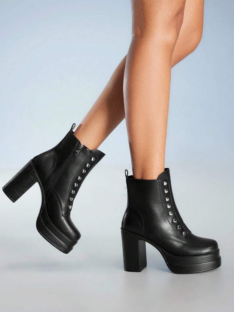 CUCCOO GRLICON Women's Ankle Boots And Ankle Boots, Y2K Style, Punk Style, Biker Style, Cool Girl Style, Suitable For Halloween, Christmas, Party