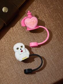 HARRY POTTER X SHEIN 1pc, 2 Reusable Silicone Straw Sleeves, Suitable For Straws With A Diameter Of 8-10 Mm - Multicolor - View 7