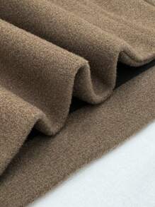 Manfinity Dauomo Men's Solid Color Pocket Front Button Casual Long Sleeve Shacket, Fall - Brown - View 5