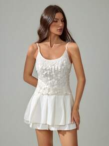 SHEIN Tall Top d'été sans manches patchwork pailleté, élégant et