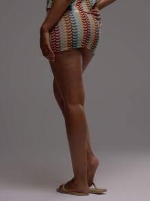 Musera Resort Minifalda con textura y patrón de estilo crochet, ideal para playa, natación, sexy, estilo bohemio, festival, vacaciones de verano, linda, elegante, Ibiza