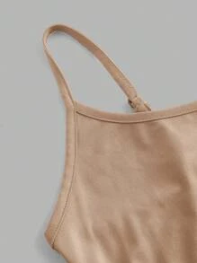 SHEIN CURVE+ 4pcs/Set Plus Size Women Plain Casual Camisole/Spaghetti Strap Tank Tops,Valentine Day - Multicolor - View 9