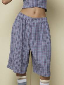 COUREZ Unisex Textur Karoboxershorts/Y2K Ausgeh-Outfits Damen Sommerkleidung Streetwear