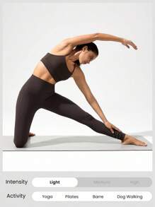 GLOWMODE 31" FeatherFit™ Sky High Ultra High-Waist Side Pockets Leggings Low-Impact Yoga Pilates Studio Daily Casual Wear - Chocolate Brown - View 5