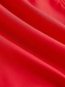 Swim Oasis Bộ bikini hở lưng họa tiết hoa 3D đi biển dành cho nữ kèm áo choàng và váy, mùa hè - Đỏ - Xem 7