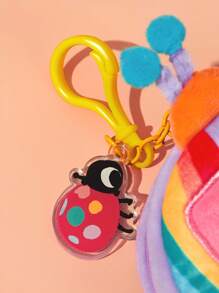 CoComelon X SHEIN 可爱卡通刺绣毛绒零钱包，适合挂在包包上，可装硬币、耳机、口红 - 彩色 - 查看 6