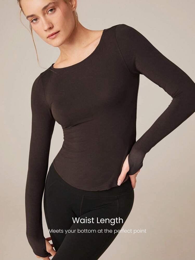 Modal Knotted Back Long Sleeve Tee