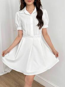 K-Vae Vestido blanco de estilo universitario para mujer en otoño, atuendo todo blanco para fiesta, disfraz de Halloween, atuendo de viaje para el aeropuerto, atuendos de maestra para mujeres