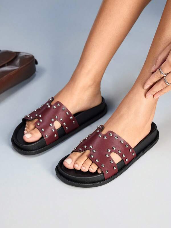 Cuccoo CUCCOO GRLICON Women's Geometric Wedge Platform Sandals, Y2K Style Punk Rock Chic Outfit