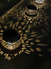 1pc/2pcs Solar Orb Imitation Ceramic Pot Lantern, Dancing Warm Light Flashing Flame Lamp, Outdoor Waterproof Decoration Landscape Light Suitable For Home Decor Patio Lawn Porch Terrace Garden Path Driveway Sidewalk Fence Deck Patio Pool Area Family Dinner Birthday Party Wedding Decor Ambiance Lamp (Black/White)