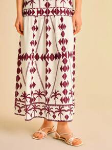 CAJUNI Vestido casual de playa con estampado tropical para mujer - Ropa bohemia para mujer / Ropa occidental para mujer / Gráfico / Mujer casual - Básico / Tops para salir de mujer / Ropa de mujer para otoño