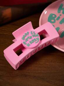 HARRY POTTER X SHEIN Fashionable Versatile Square Pink Big Hairgrip, Can Clip More Hair, Inspired By Birthday Cake - Pink - View 7