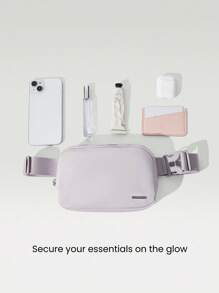 GLOWMODE 1L Zipper Everywhere Belt Bag Water Repellent Waist Crossbody Bags With Adjustable Strap