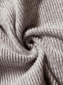 Elaquor Plus Size Women Casual All-Match Solid Color Elastic Ribbed Long Sleeve T-Shirt, Autumn,Business Casual Woman,Fall Clothes For Women - Grey - View 7