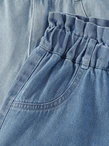 Sparklyn 少女三件套牛仔短裤：3条不同颜色的宽松腰部牛仔短裤，时尚百搭的夏季水洗牛仔短裤 - 彩色 - 查看 3