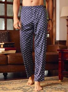 EverLounge Men's Geometric Print Lounge Pants, Homewear Bottom - Multicolor - View 3