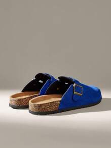 Solecia 女士时尚厚底方形扣装饰凉鞋 - 藍色 - 查看 4